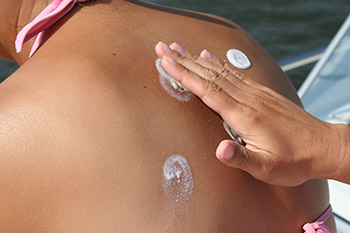 sunblock on back