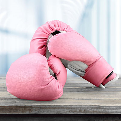 Pink boxing gloves